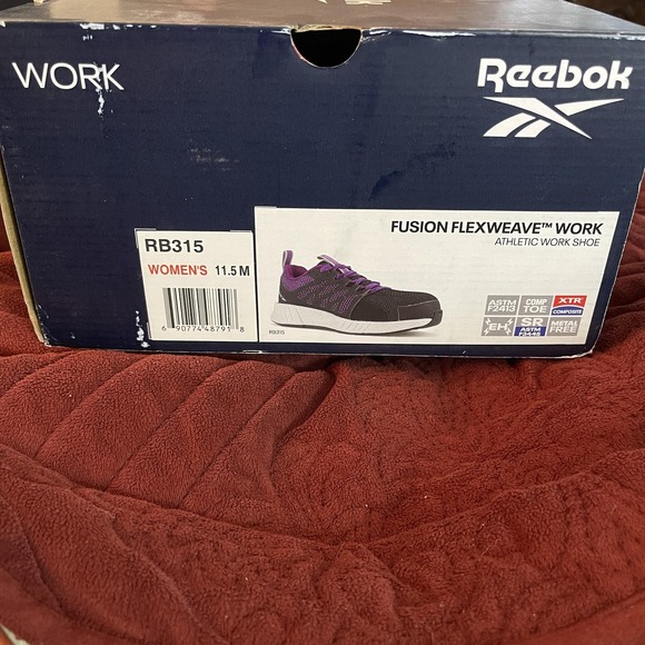 Reebok Work Shoes Womens Size‎ 11.5 Black Fusion Flexweave Composite Toe RB315